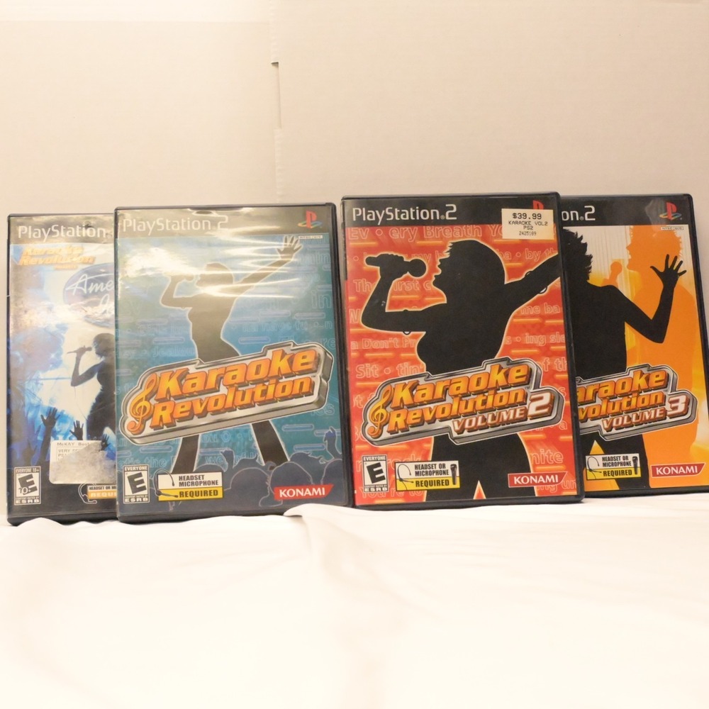 Karaoke Revolution 4 Game Lot CIB Sony PS2 Vol 1 2 3 American Idol Complete